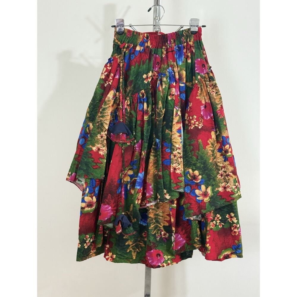 Vintage Women’s Maxi Skirt Floral Boho Layered Festival Whimsigoth Size XS NWT - Picture 4 of 12